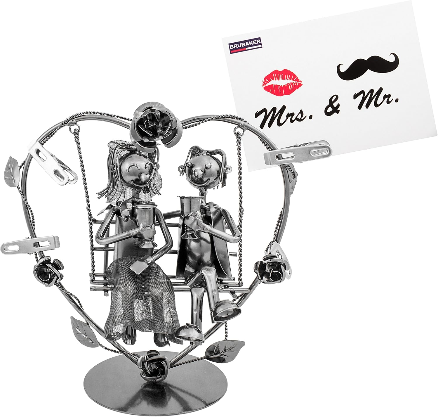 BRUBAKER Newlywed Couple on A Swing Money or Photo Holder Including Greeting Card