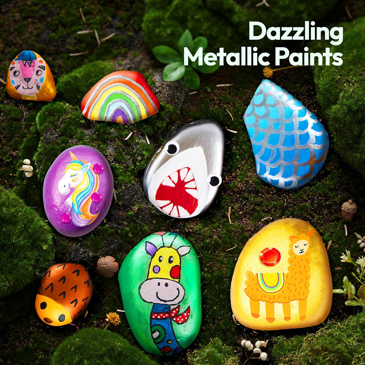 Joyin Stones Painting Set Craft Set for Children 6 7 8 9 10 11 12 Years, Creative Stone Painting Craft Gift Girls from 6-12 Years Halloween Gift – Bild 2