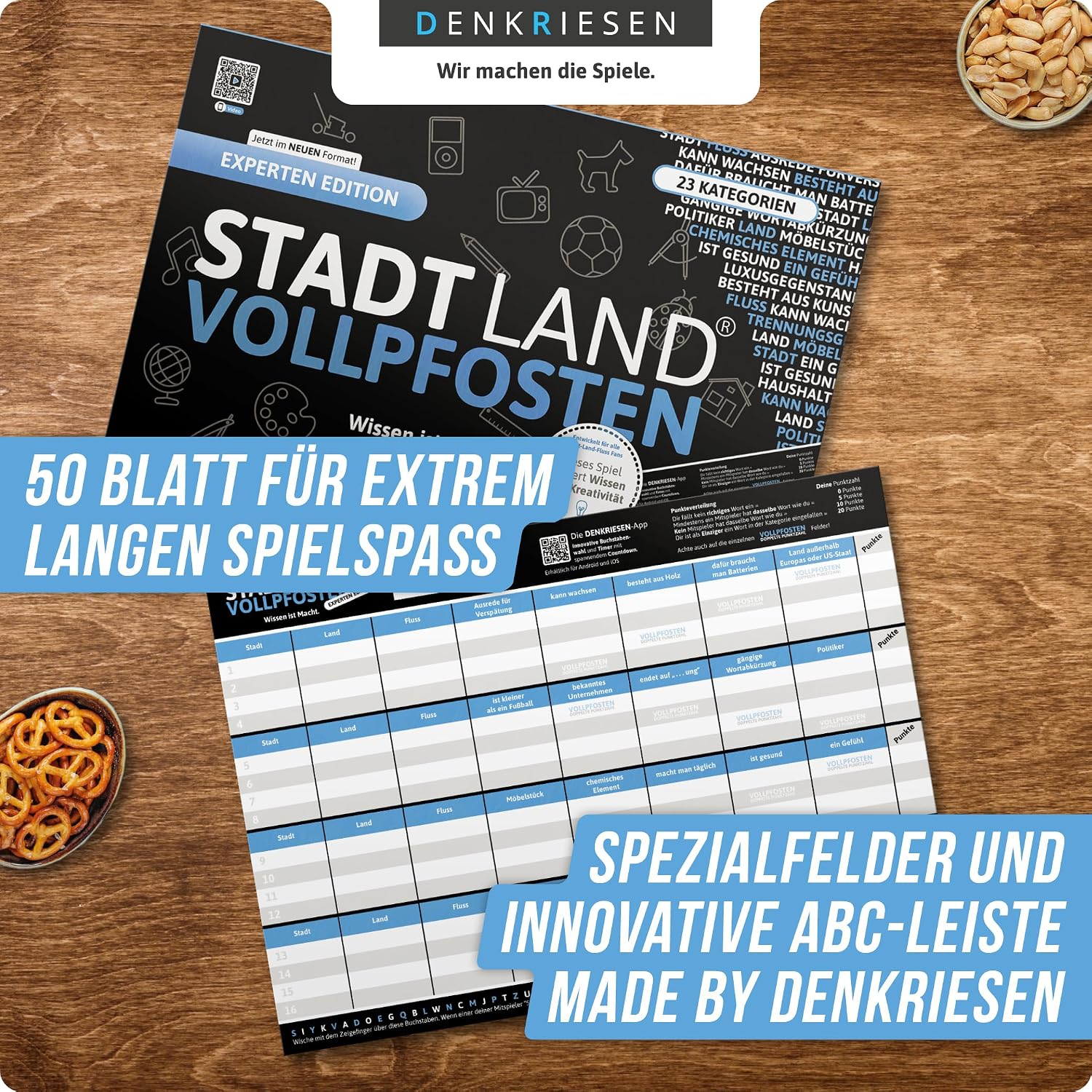DENKRIESEN Stadt Land Vollpfosten Experten Edition | DIN A4 Game Pad – Bild 4