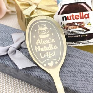 Personalised Engraved Spoon & Nutella Mini 15g – Personalised Name or Text – Stainless Steel – Dishwasher Safe – Personal Gift Idea