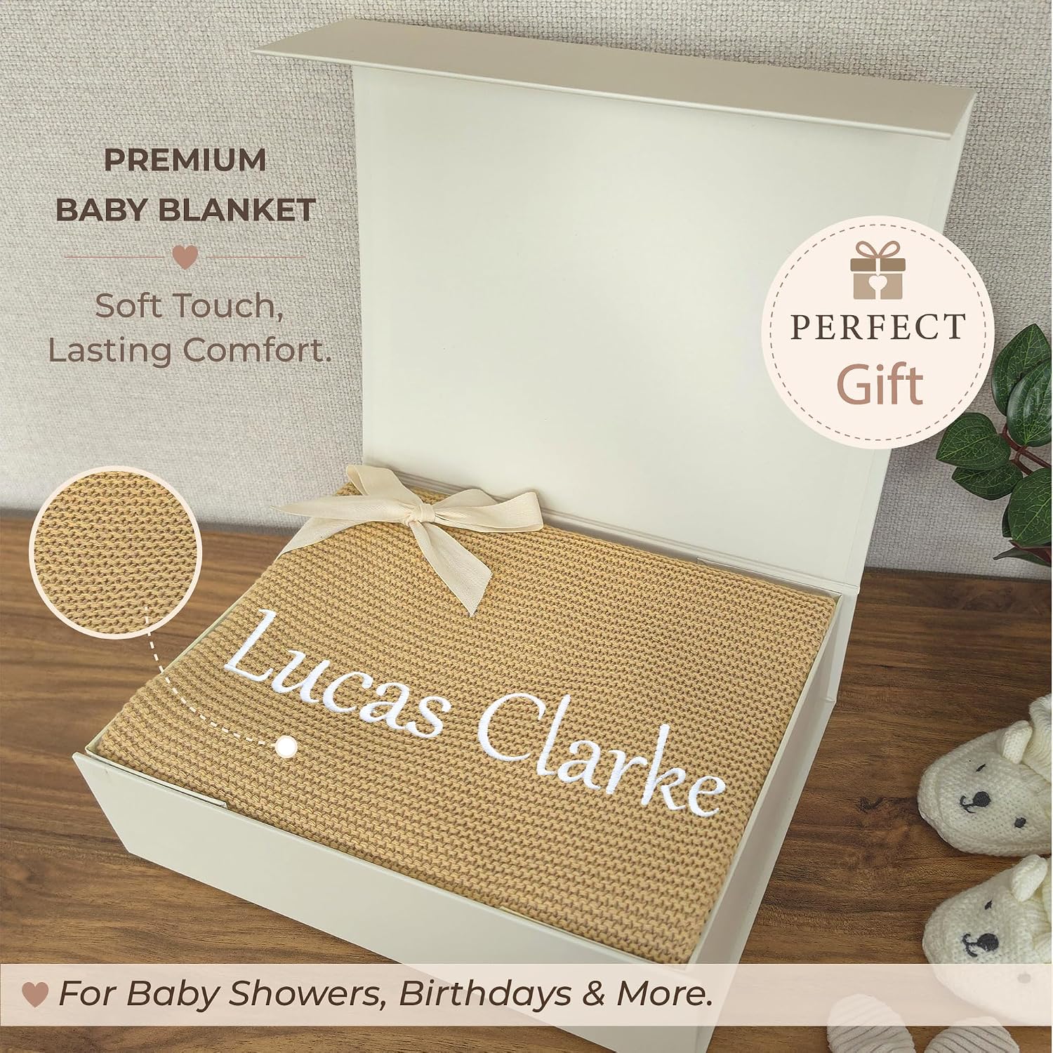 Babydecke Bestickt mit Namen 100 × 80 cm – Bild 4
