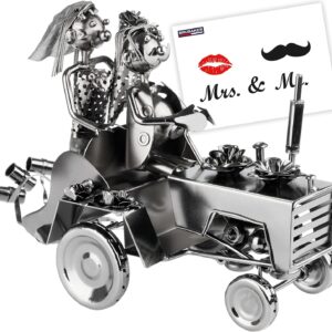 Brubaker Screw Man Wedding Couple on Tractor