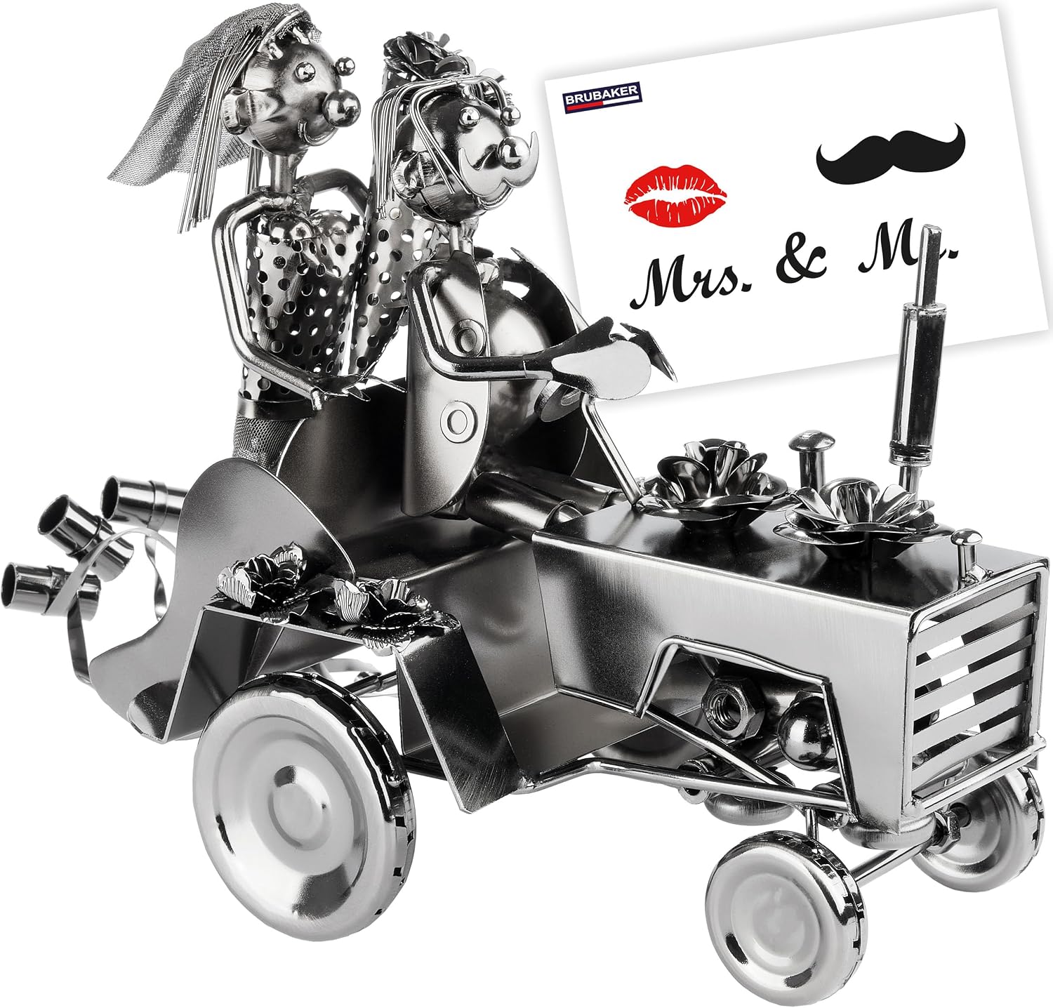 Brubaker Screw Man Wedding Couple on Tractor