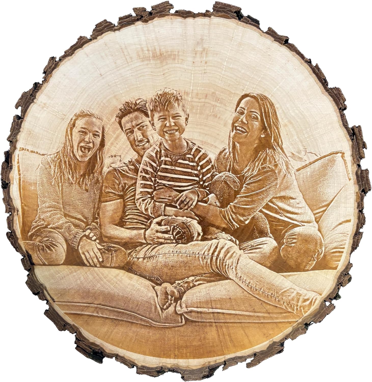 Personalised Photo Engraved Tree Slice - Custom Photo Gift