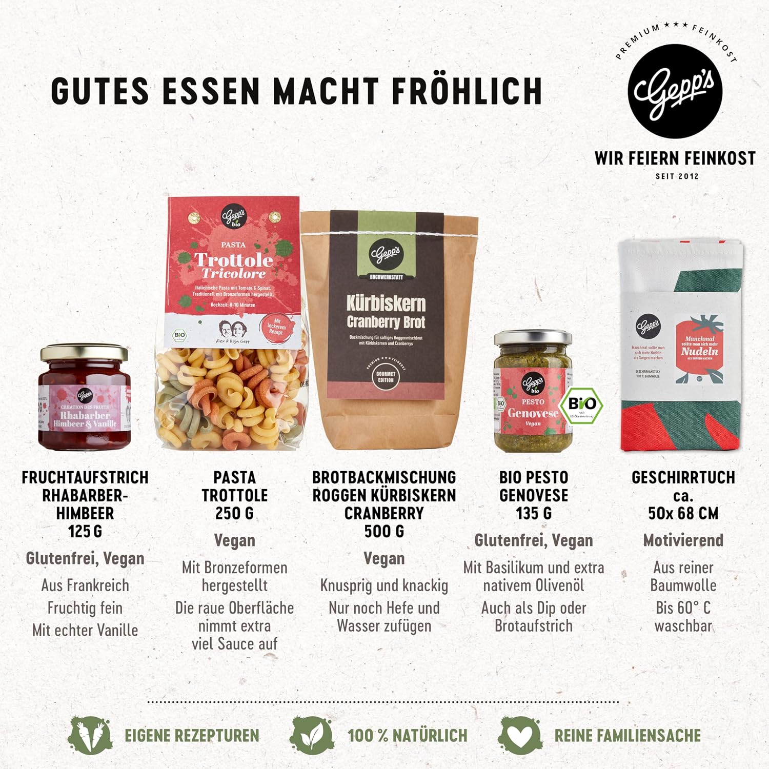 Gepp's Feinkost Gift Basket with Many Delicatessen and Tea Towel – Bild 9