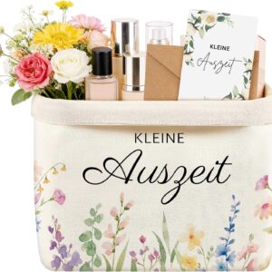 Small Time Out Basket, Gift Bag, 37 x 25 x 15 cm, Cotton and Linen Gift Basket, Relaxation Gift, Wellness Gifts for Women
