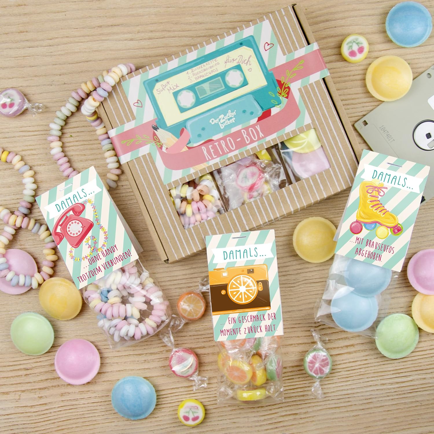 Retro box, great candy mix from your childhood, 94 g sweet joy in a high-quality box, childhood magic and retro classic combined – Bild 5
