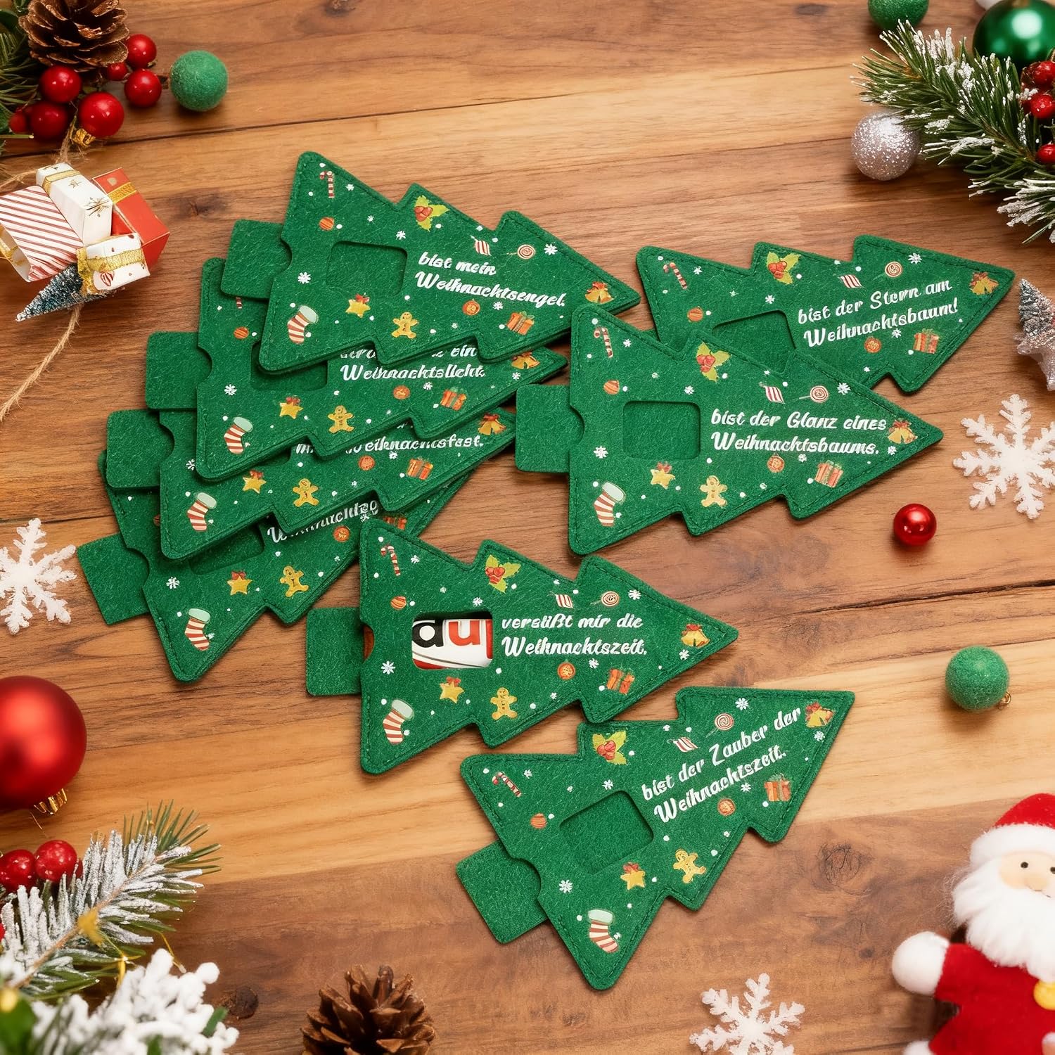 Christmas Gifts Small Items - 16 Pieces Case Felt Compatible with Duplo Chocolate Bar Gift Packaging - Funny Christmas Tree Small Gifts for Colleagues Employees Team Family Women Men – Bild 3