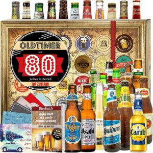Oldtimer 80 - Beers from all over the World - for Grandma for Birthday - Advent Calendar 2024 2025 Beer