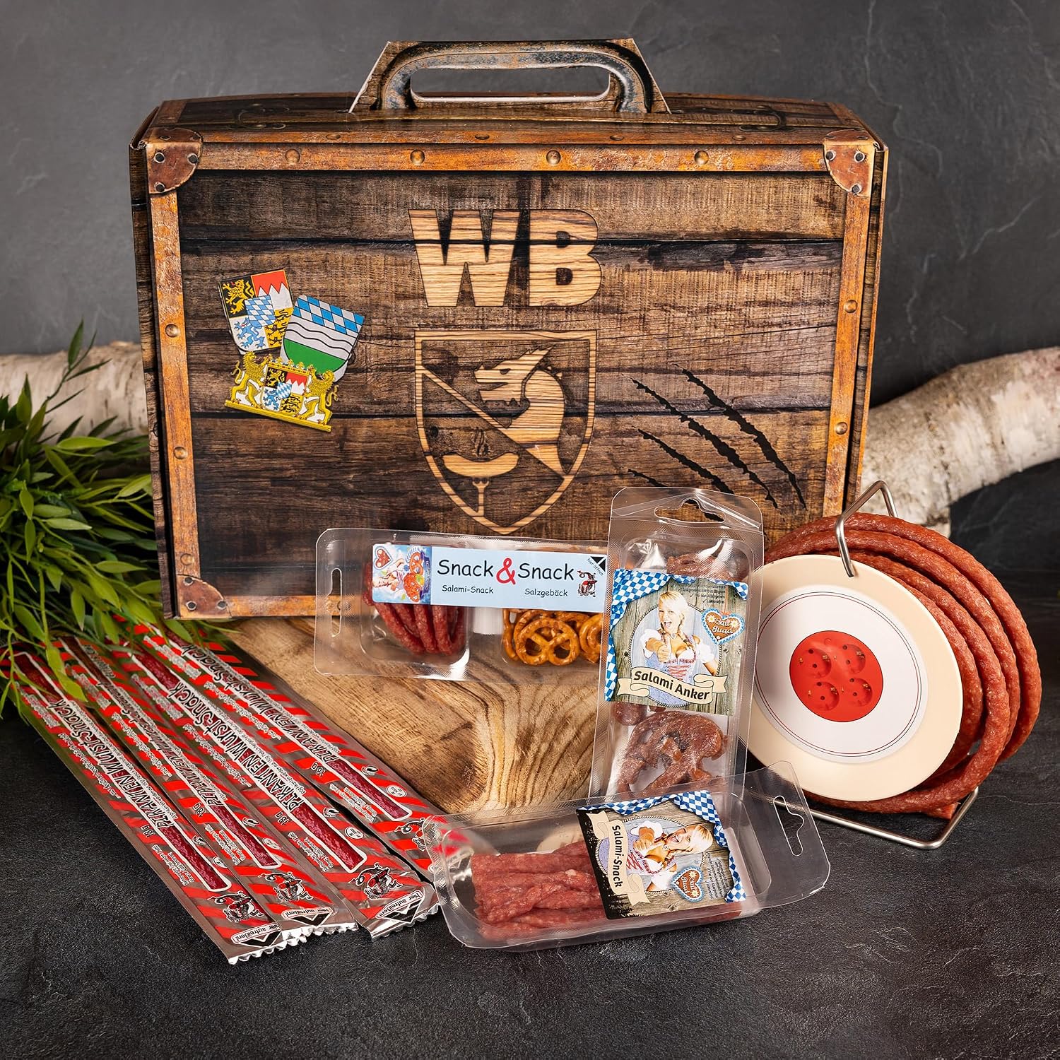 Wurstbaron Evening Set Ideal Package for the Evening Sausage Package of Salami Snacks, Bavarian Beer, Cable Reel and Pocket Knife – Bild 2