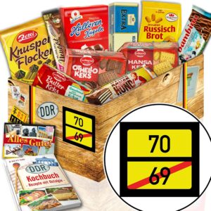 Gift box with biscuits/east box/place sign 70 / gift 70th birthday women