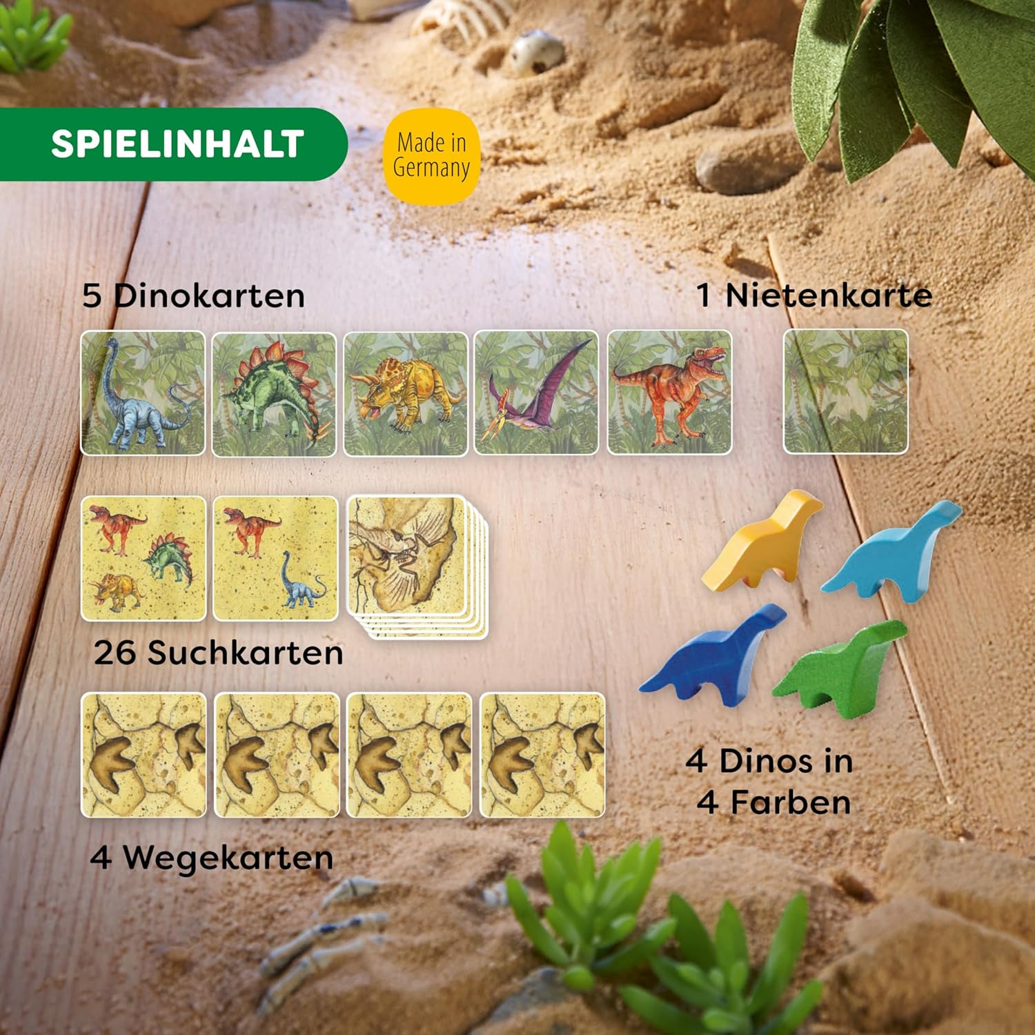 HABA The Dinos on the Trail - Exciting Dino Board Game for the Whole Family - Prehistoric Memo Children's Game with Wooden Figures - Great Gift Game for 2-4 Players – Bild 4