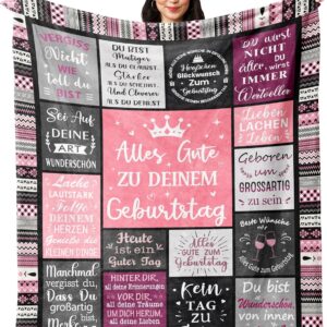 Yesbird Birthday Gift for Women, Birthday Gift for Mum, Girls, Wife, Girlfriend, Sister, Girlfriend, Colleague, Funny Gift, Birthday, Happy Birthday Decoration Blanket, 150 x 130 cm