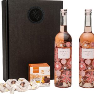Rose Wine Gift Set with Chocolate Truffle and Amaretti