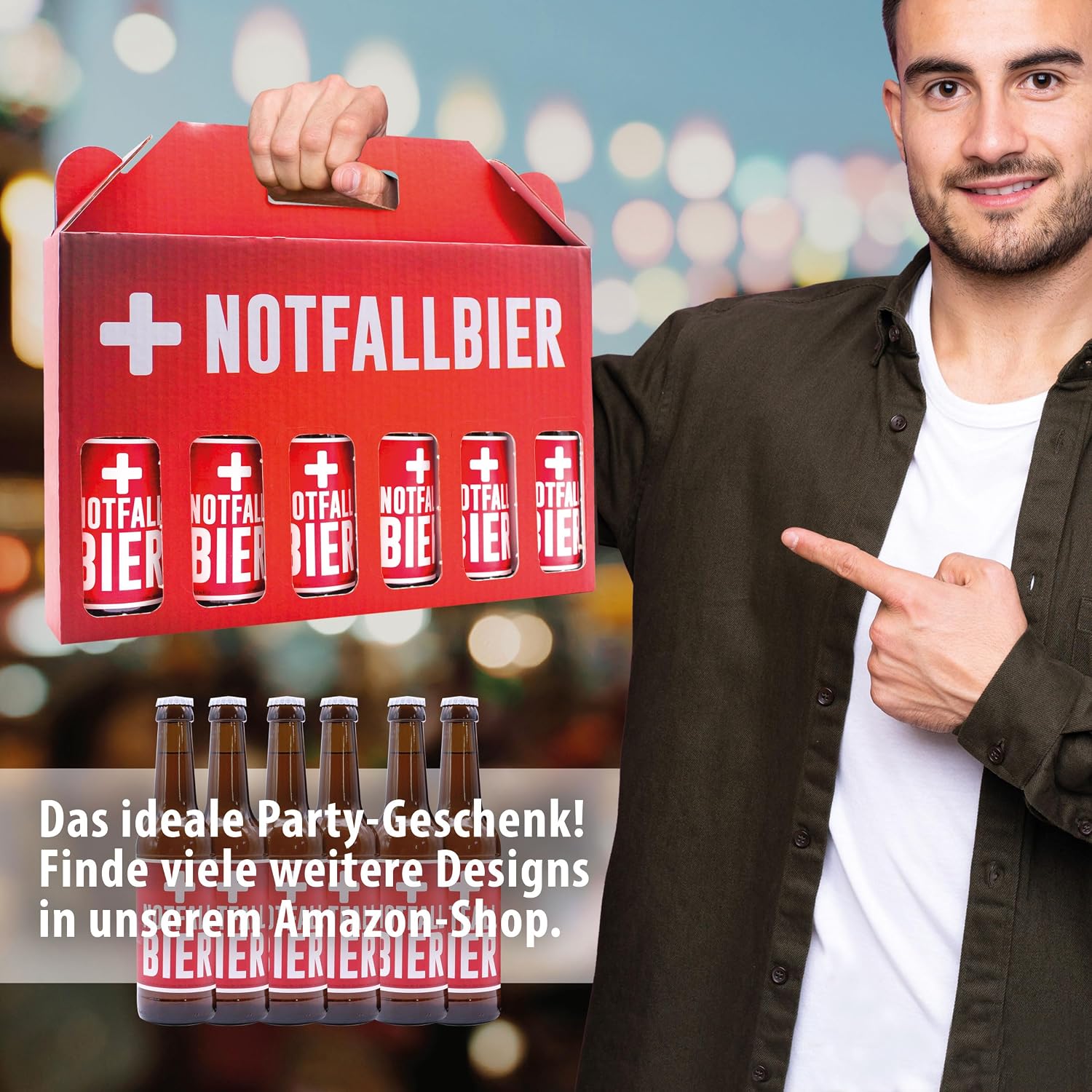 Men's Handbag Emergency Beer with 6 x Beer 0.33 L 4.8% Vol. Includes Reusable Deposit – Bild 4