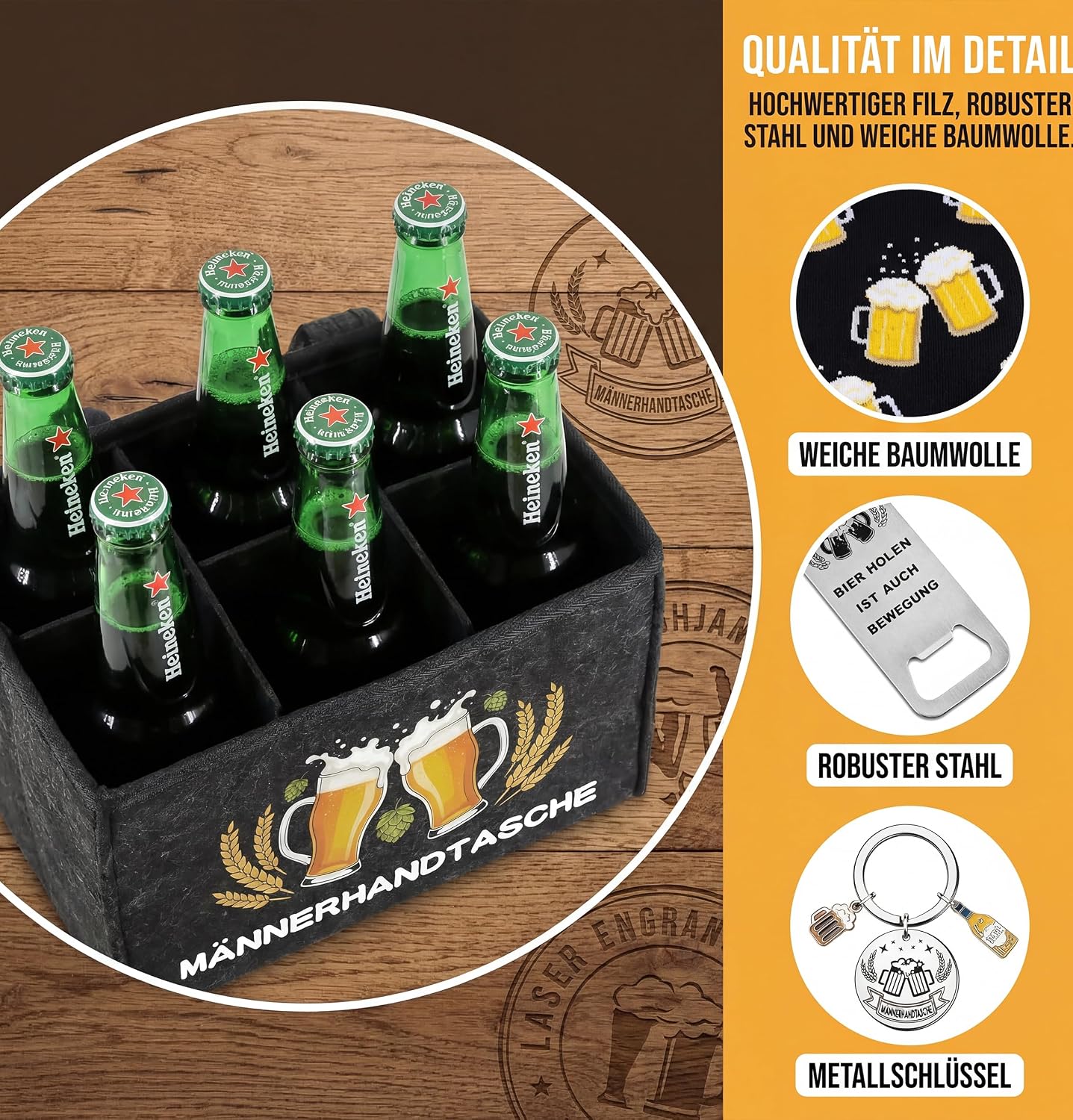 Men's Handbag Beer Gift Set, Birthday Gift for Men – Bild 7