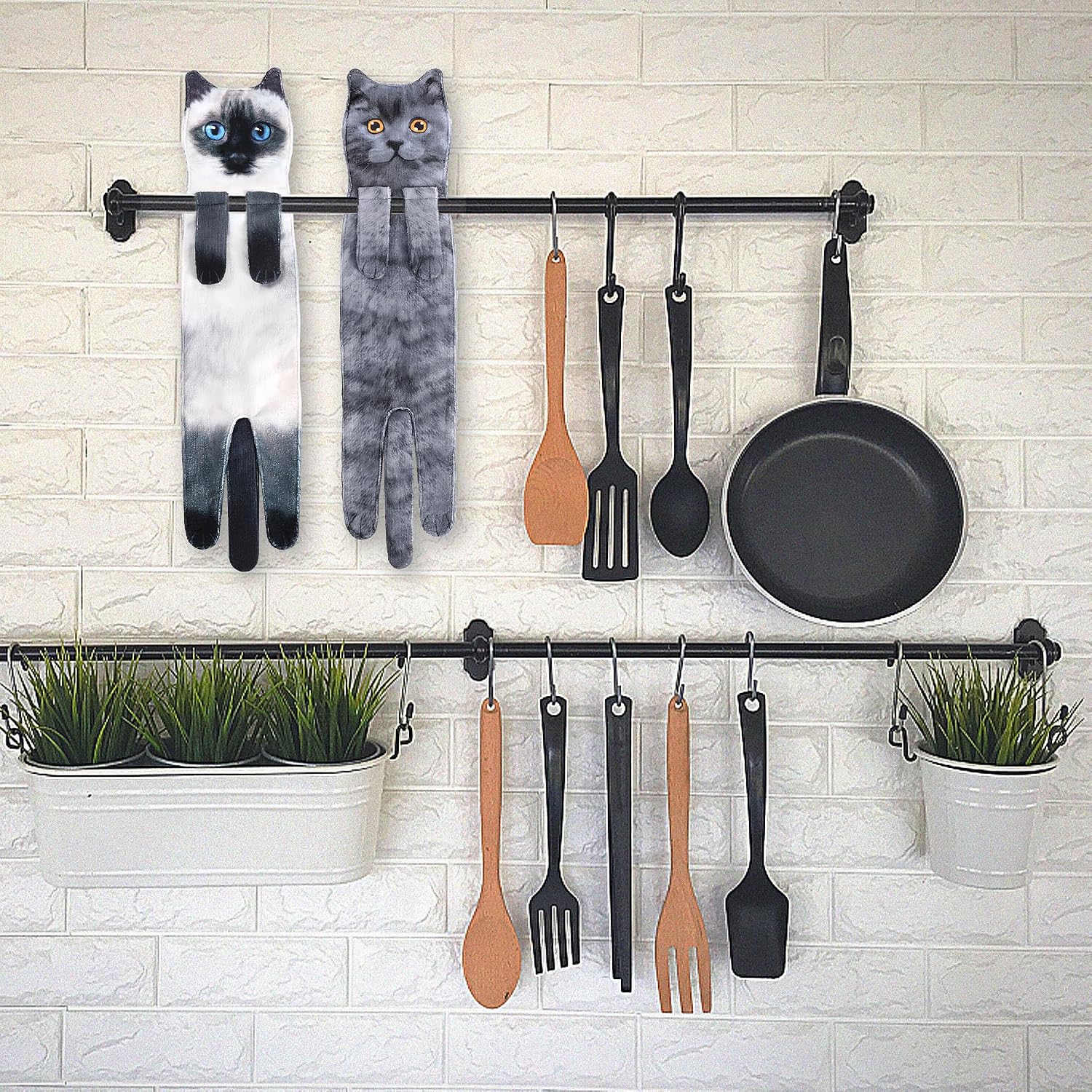Funny Cat Towels for Kitchen and Bathroom - Cat Decoration Hanging Towel Washcloth Mother's Day Gift Easter Housewarming Gift Birthday Gift - Gifts for Women Cat Lovers – Bild 4
