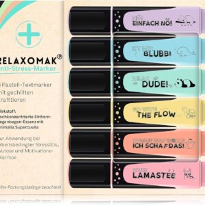 GLÜCKSGUT® 6 x Funny Highlighters Pastel