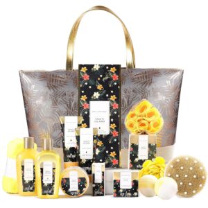 SPA LUXETIQUE Bath Spa Gift Set for Women, Beauty Wellness Set for Women, 15-Piece Birthday Gift with Shower Gel, Bubble Bath, Spacious Handbag, Ideal Valentine's Day Gifts, Mother's Day Gift