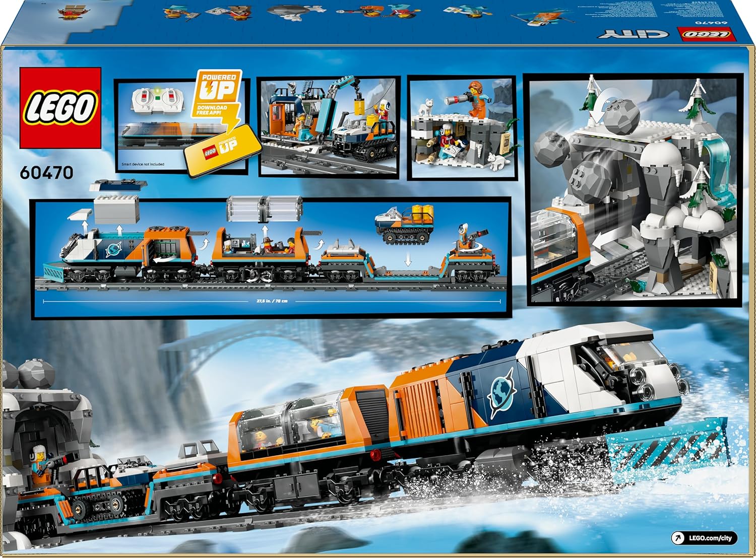 LEGO City Trains Arctic Polar Express - Toy with Remote Controlled Train - Snow Plow, 22 Track Segments, 6 Mini Figures & Rockfall Function - Gift for Boys & Girls from 7 Years - 60470 – Bild 11