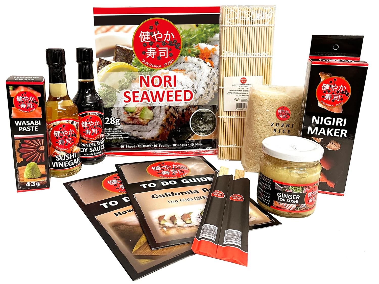 Seba Garden SUKOYAKA Sushi Maker Kit - 9-Piece Complete Sushi Set, Ideal for Trying Out or as a Gift - Multi Language To Do Guide