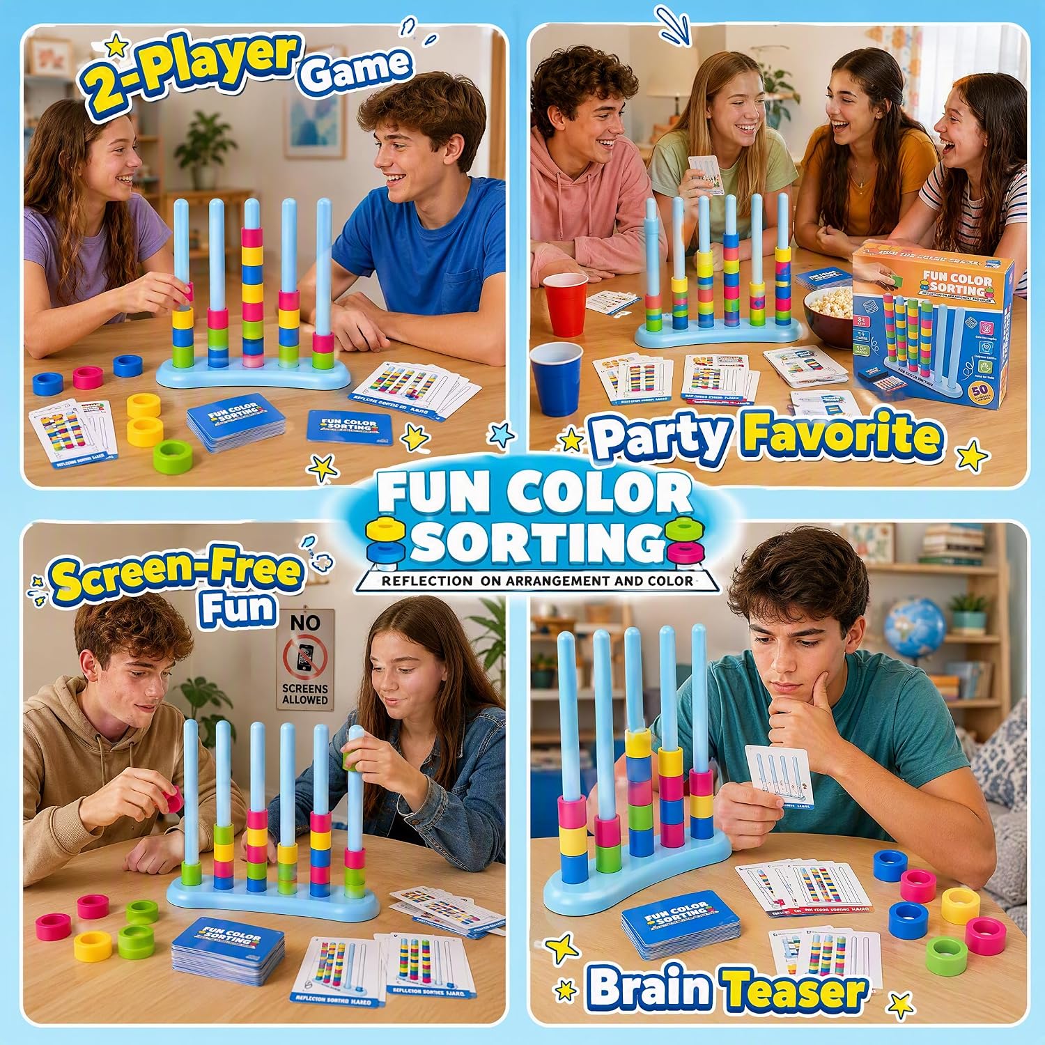 Color Stack Game, Colour Stack Challenge Game, Montessori Board Games – Bild 7