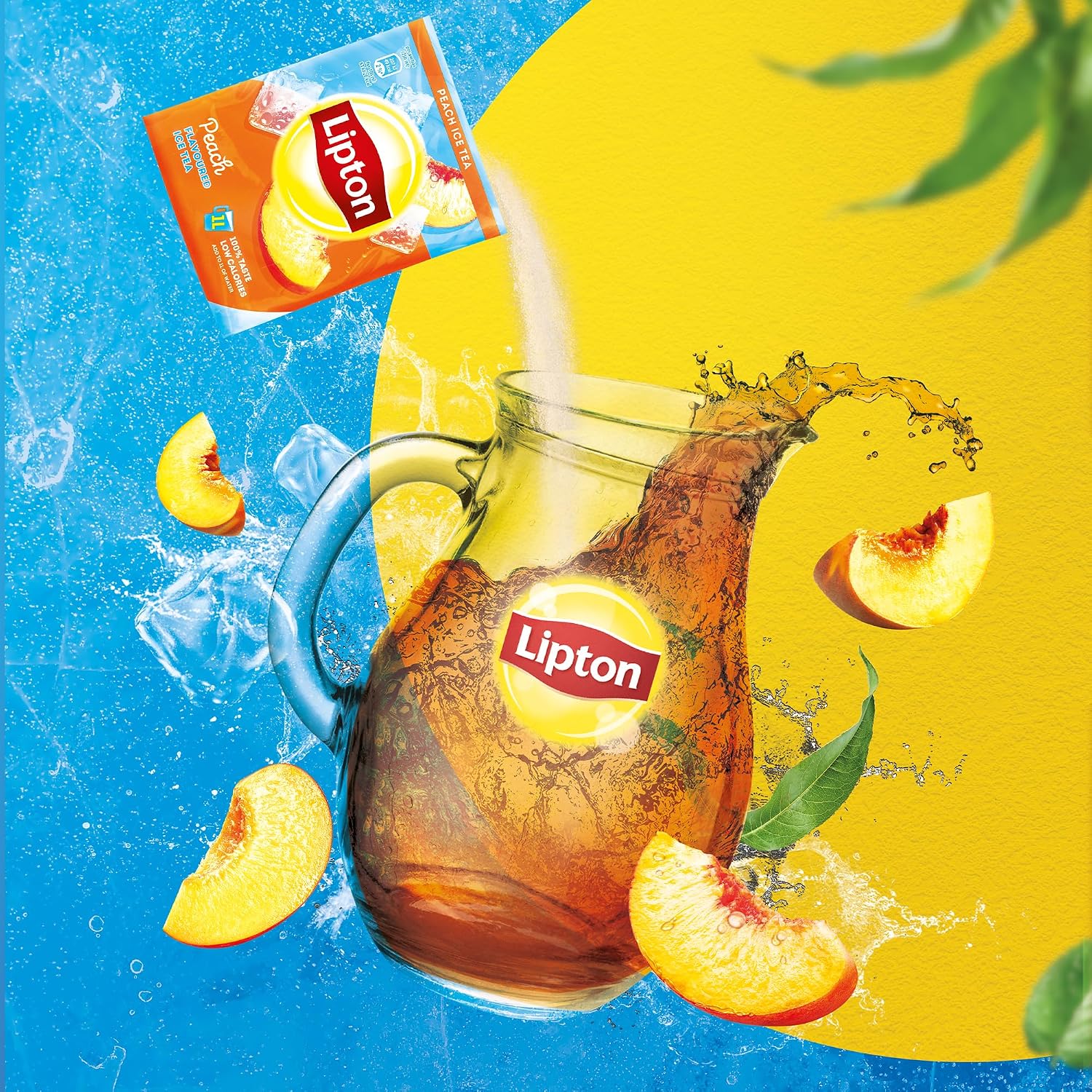 Lipton Iced Tea Powder Set, "Peach", for 18 L Instant Ice Tea, Drink Powder for Mixing, 18 x Sachets, Make Iced Tea Yourself – Bild 6