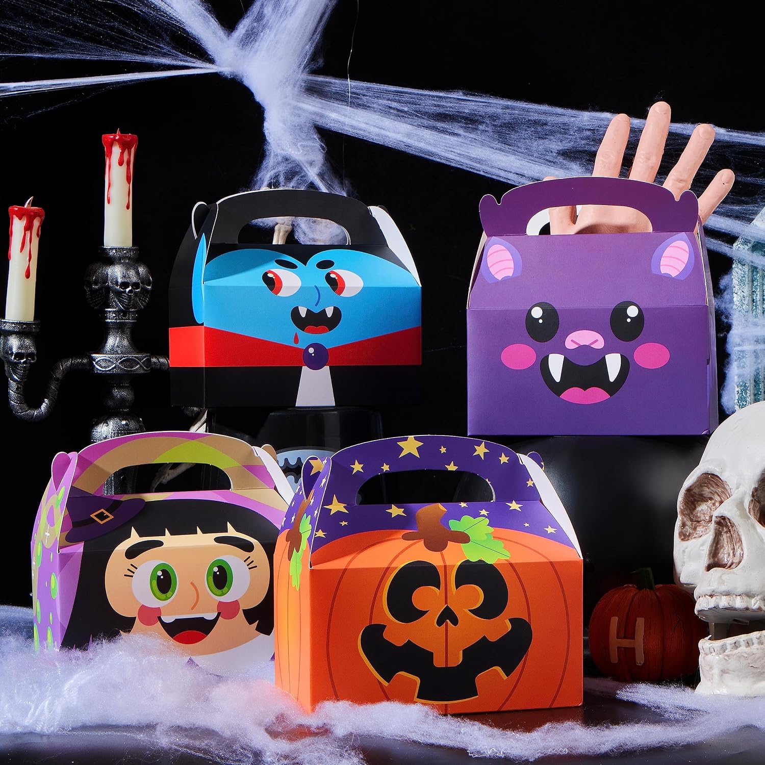 JOYIN Pack of 24 3D Halloween Gift Boxes, Gift Box Sweets, Cakes, Chocolate, Cookies, Biscuits Cardboard, Gift Packaging (Halloween Characters 1) – Bild 7