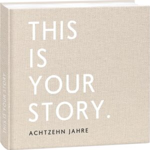 mintkind Childhood Memory Book Beige – Birthday Book from 0 to 18 Years, Birth Gift, Linen Album with Photos & Entries, Modern Design with Sayings & Templates