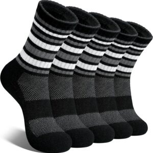 EBMORE Merino Wool Socks Thermal Socks Hiking Socks Warm Socks Winter Socks for Women, Outdoor Trekking Sports Socks Breathable Work Socks Thick 5 Pairs