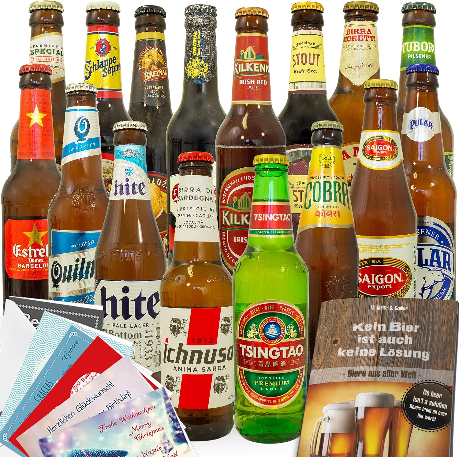 Men's gift idea, 16 beers from all over the world, birthday gift set