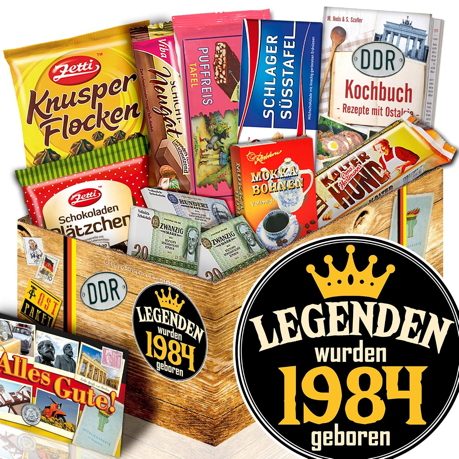 Legends 1984 - Gift Basket 40th Birthday - Chocolate DDR Sweets Box