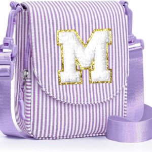 YOOLIFE Letter Mobile Phone Bag Shoulder Bag Girls Purse Shoulder Bag Children – Gifts Girls 3 4 5 6 7 8 9 10 11 12 Years Personalised Birthday Gift for Teenager Sister Niece, purple, Classic