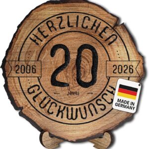 DARO Design Engraved Round Wooden Plaque, Gift for Anniversaries, Birthdays, Congratulations