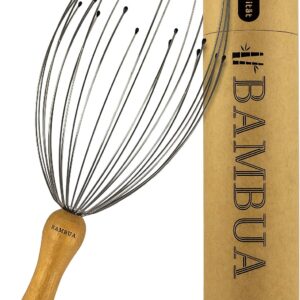 BAMBUA – Head massage spider with 24 fingers – bamboo handle – made from moso bamboo – premium head massager – sustainable relaxation