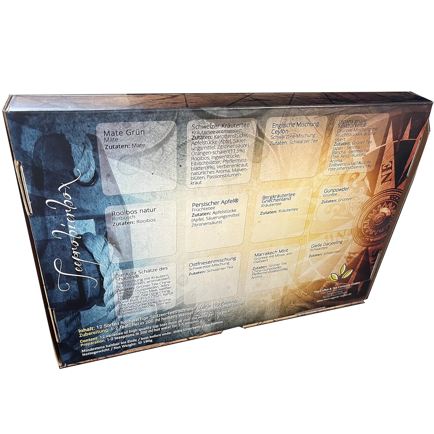 Tea sampler package "once around the world" in a noble gift package 10 x 25 g – Bild 8