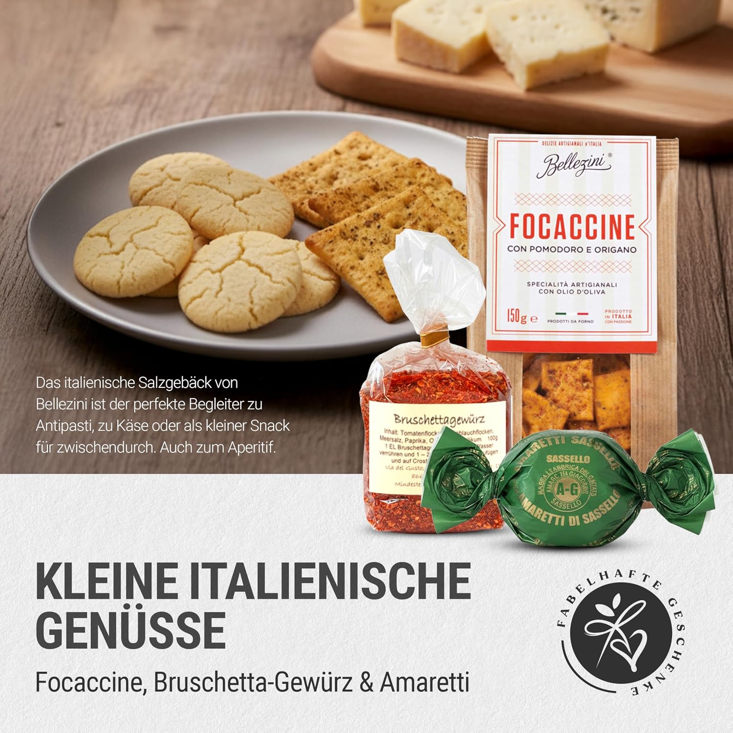 Italia Gift Basket with SPUMANTE ZERO Alcohol-free and Italian Delicatessen Gift Basket without Alcohol for Men and Women for Birthday, Christmas, Wedding ("Herzlichen Glückwunsch" Banderole) – Bild 5