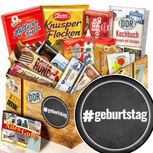 Ostpaket Gift Set with 13 DDR Sweets & Cookbook - Birthday
