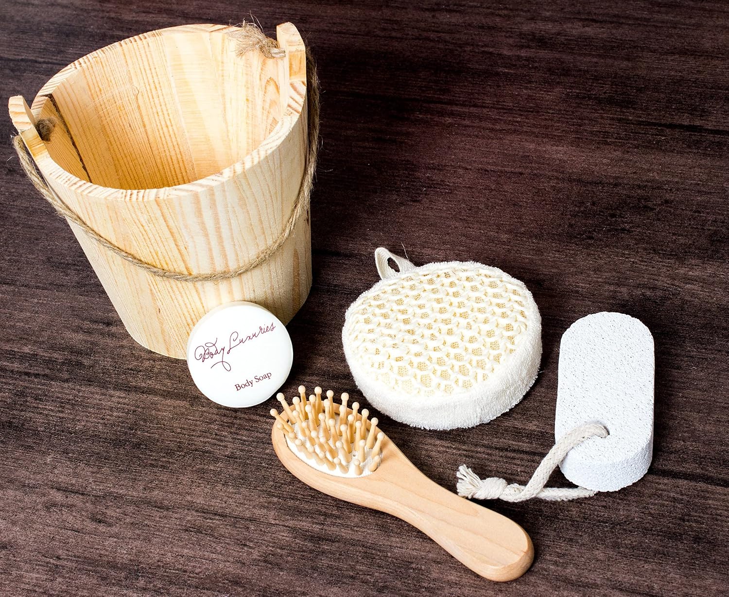 BRUBAKER Wellness Set in Wooden Bucket 5-Piece – Bild 4