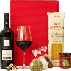 Italian Gift Set "Rome" | Wine & Pasta Gift Basket with Specialities from Italy | Christmas Gift Basket for Men and Women