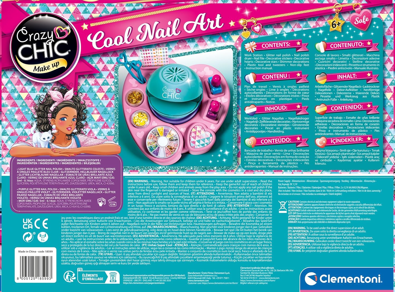 Clementoni Crazy Chic Cool Nail Art - DIY Nail Art Set for Kids – Bild 3