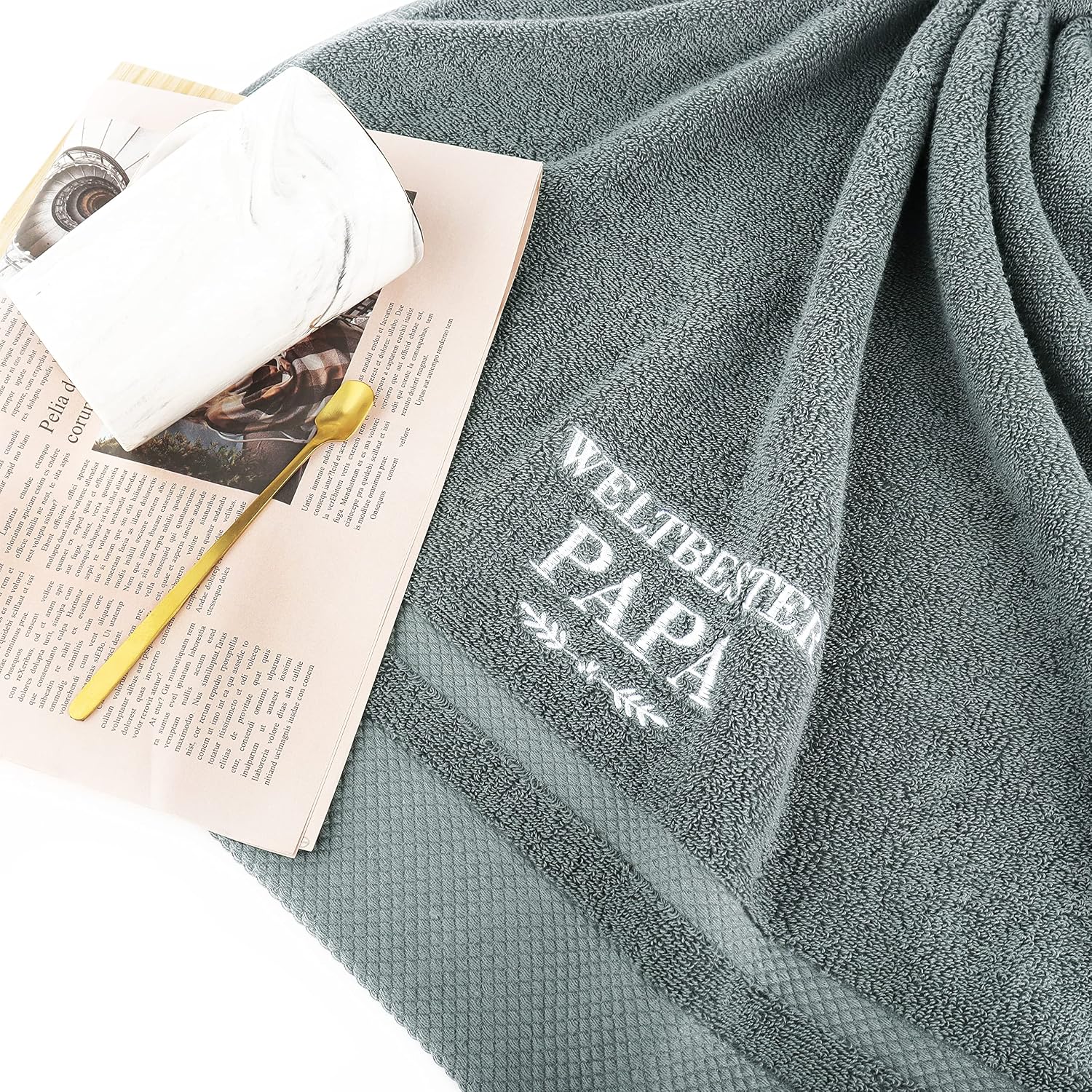 Rebundex Weltbester Papa Gift Towel 50 x 100 cm Gifts for Dad Birthday Gift – Bild 4