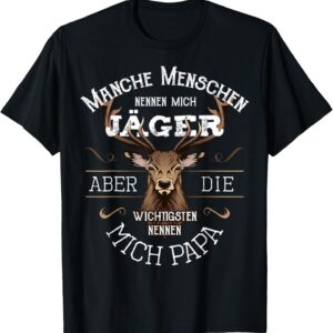 Papa & Hunter Gift Father’s Day Birthday Deer Men’s T-Shirt