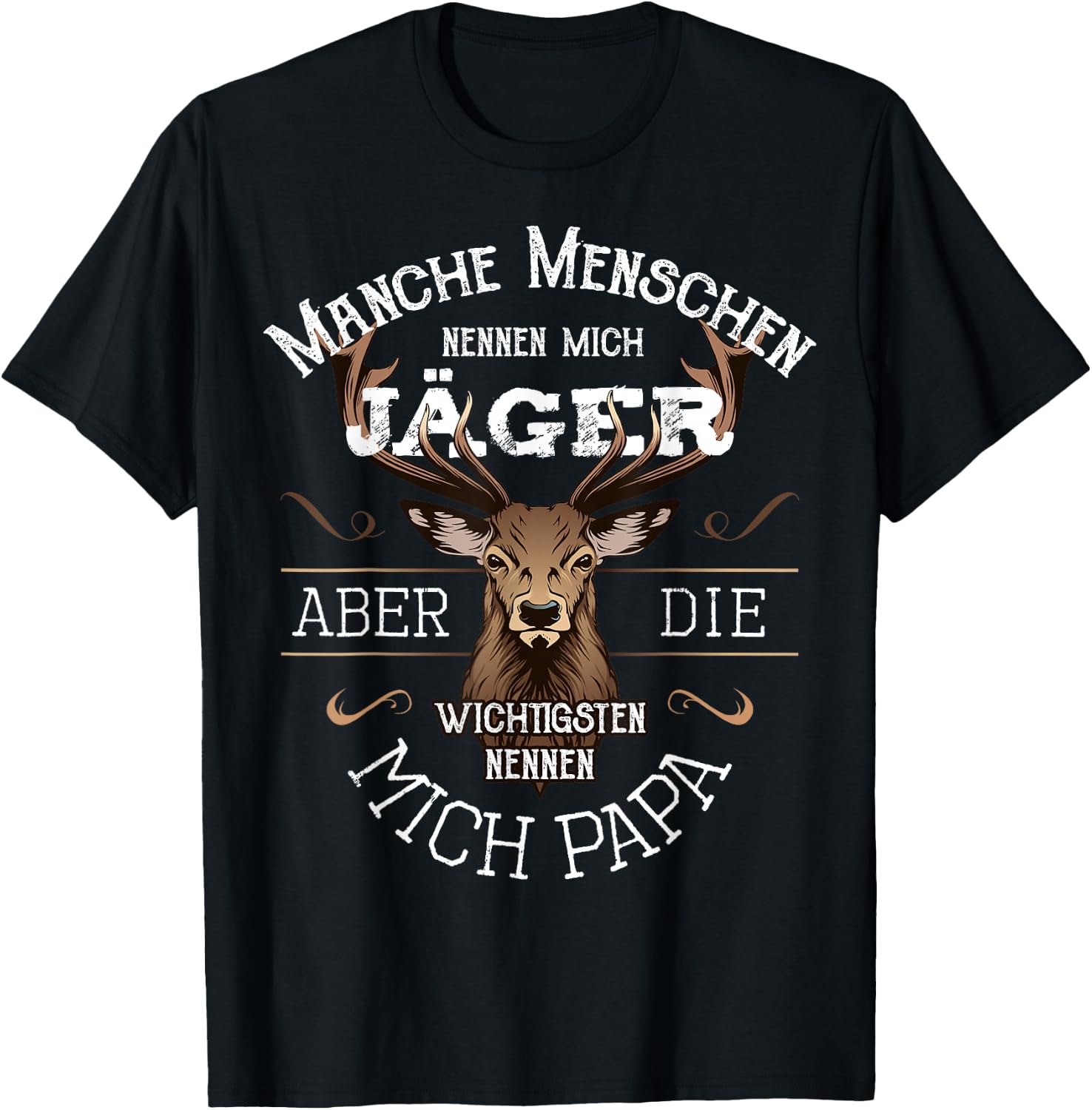 Papa & Hunter Gift Father's Day Birthday Deer Men's T-Shirt