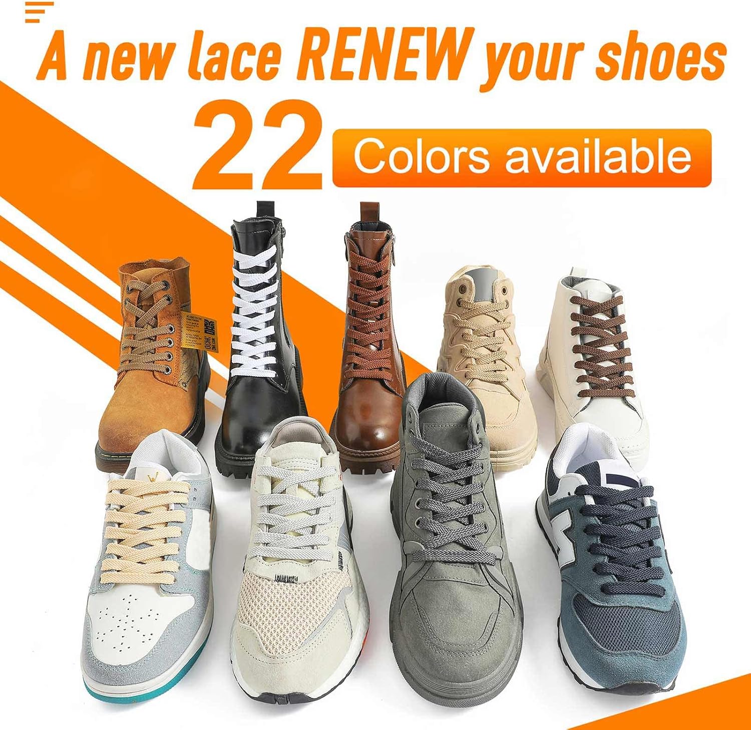 VSUDO 9 mm Wide Flat Shoelaces, Double Layer Woven Shoe Laces for Sports Shoes, Replacement Shoelaces for Men and Women – Bild 4