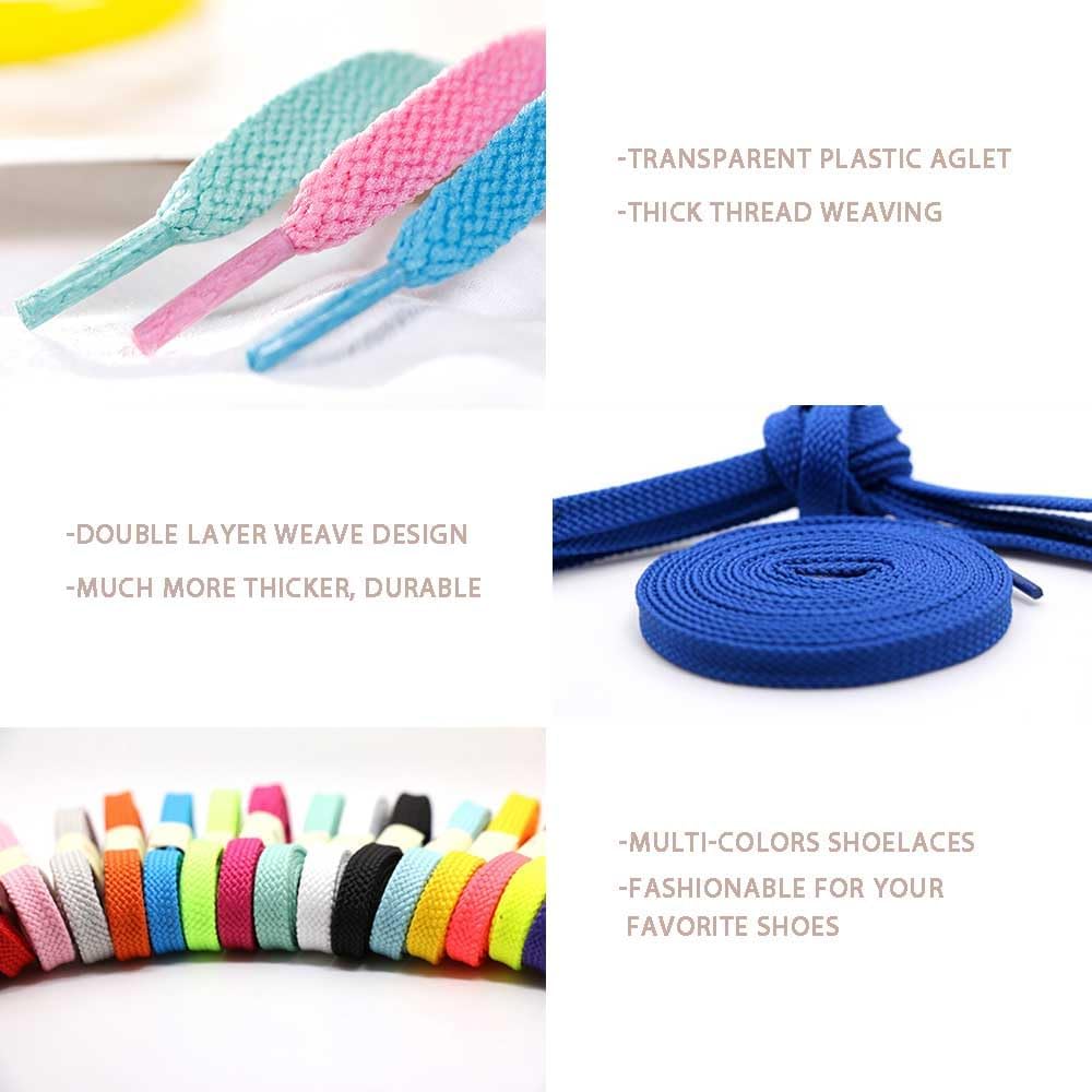 VSUDO 9 mm Wide Flat Shoelaces, Double Layer Woven Shoe Laces for Sports Shoes, Replacement Shoelaces for Men and Women – Bild 5