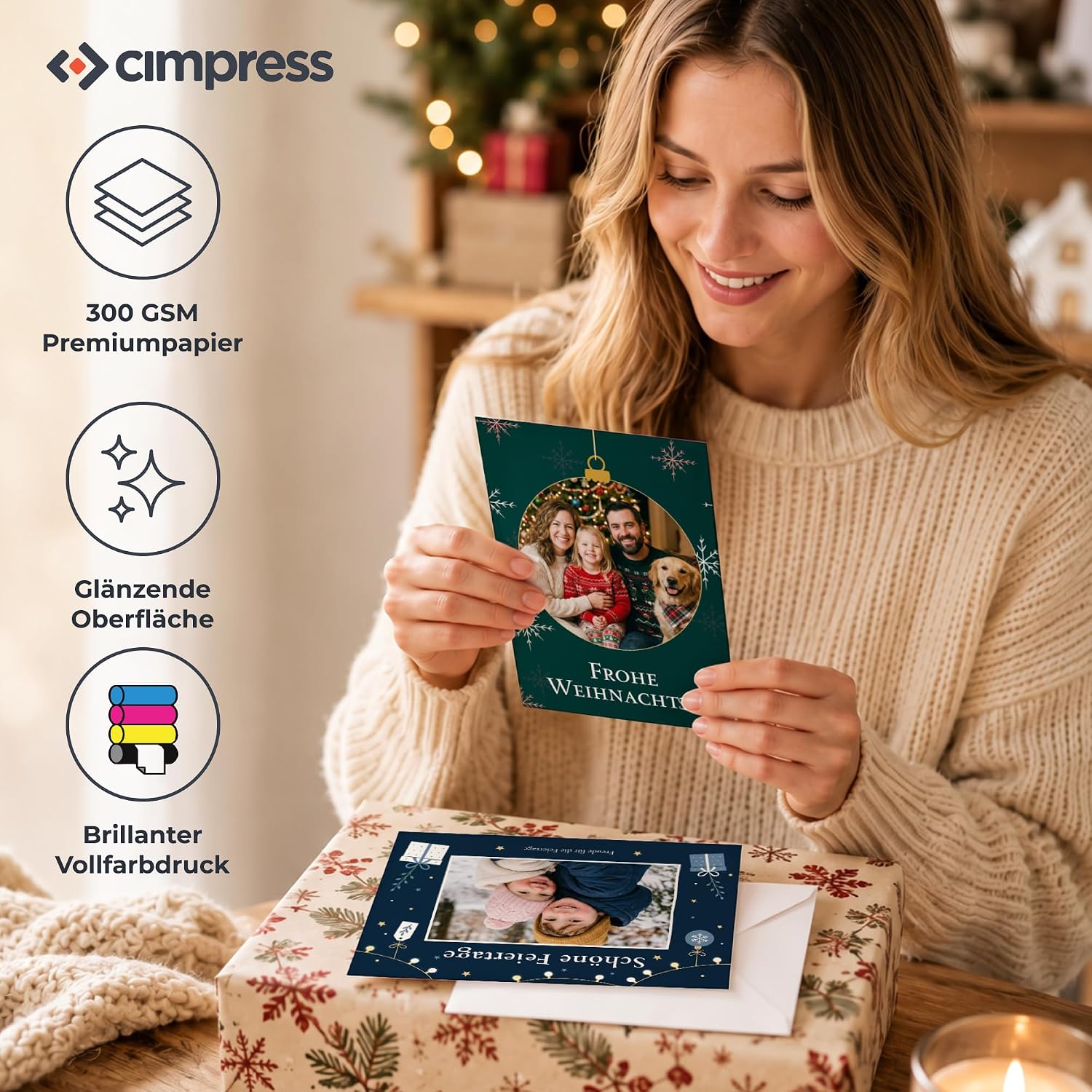 Cimpress 20 x A6 Tall Holiday Cards - Photo, Logo & Text – Bild 4