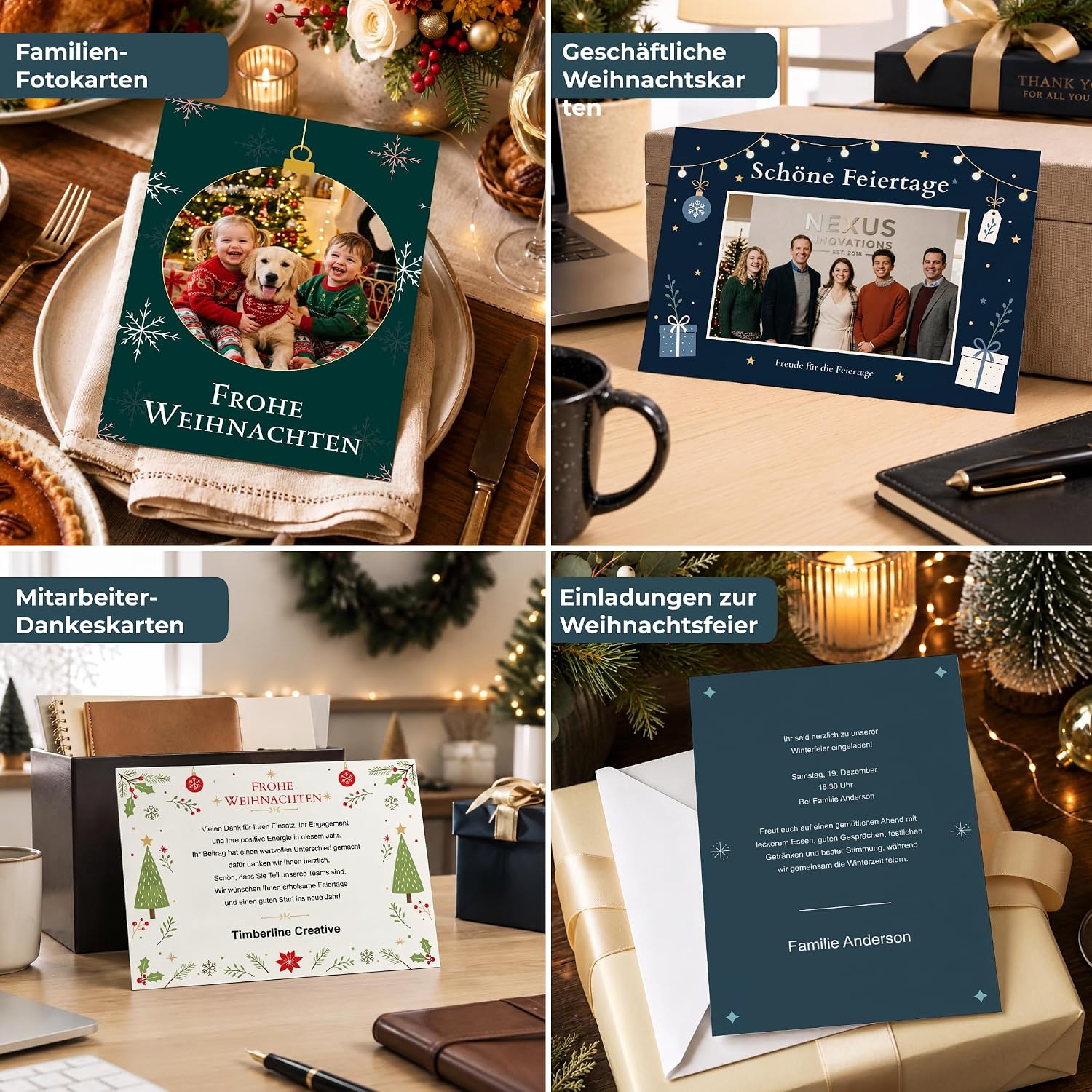 Cimpress 20 x A6 Tall Holiday Cards - Photo, Logo & Text – Bild 5