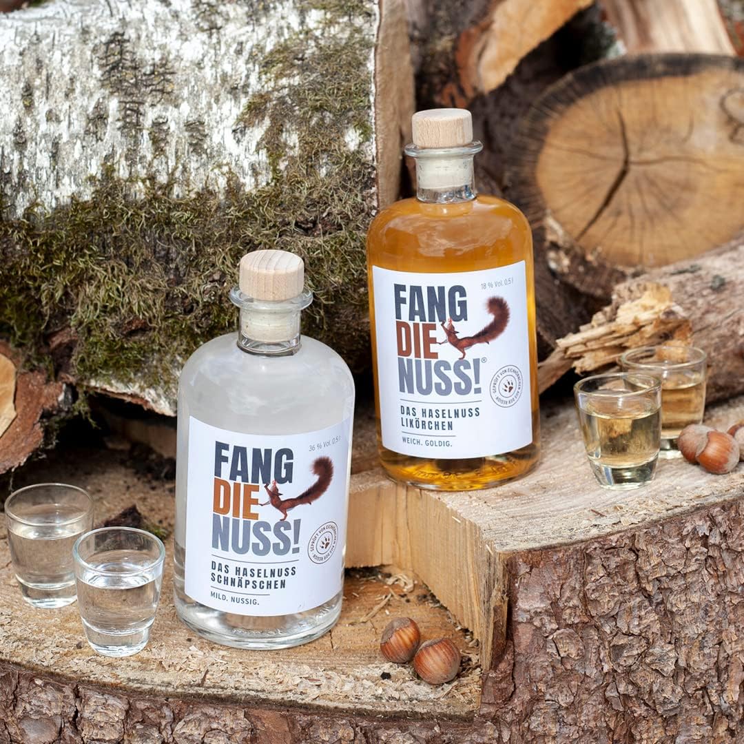 Fang die Nuss! Premium Hazelnut Schnapps | Mild Nutty | 36% Vol. Alcohol | Tested by Squirrels from the Region | Charity Gift | 0.5 L | Enjoy & Do Good – Bild 6