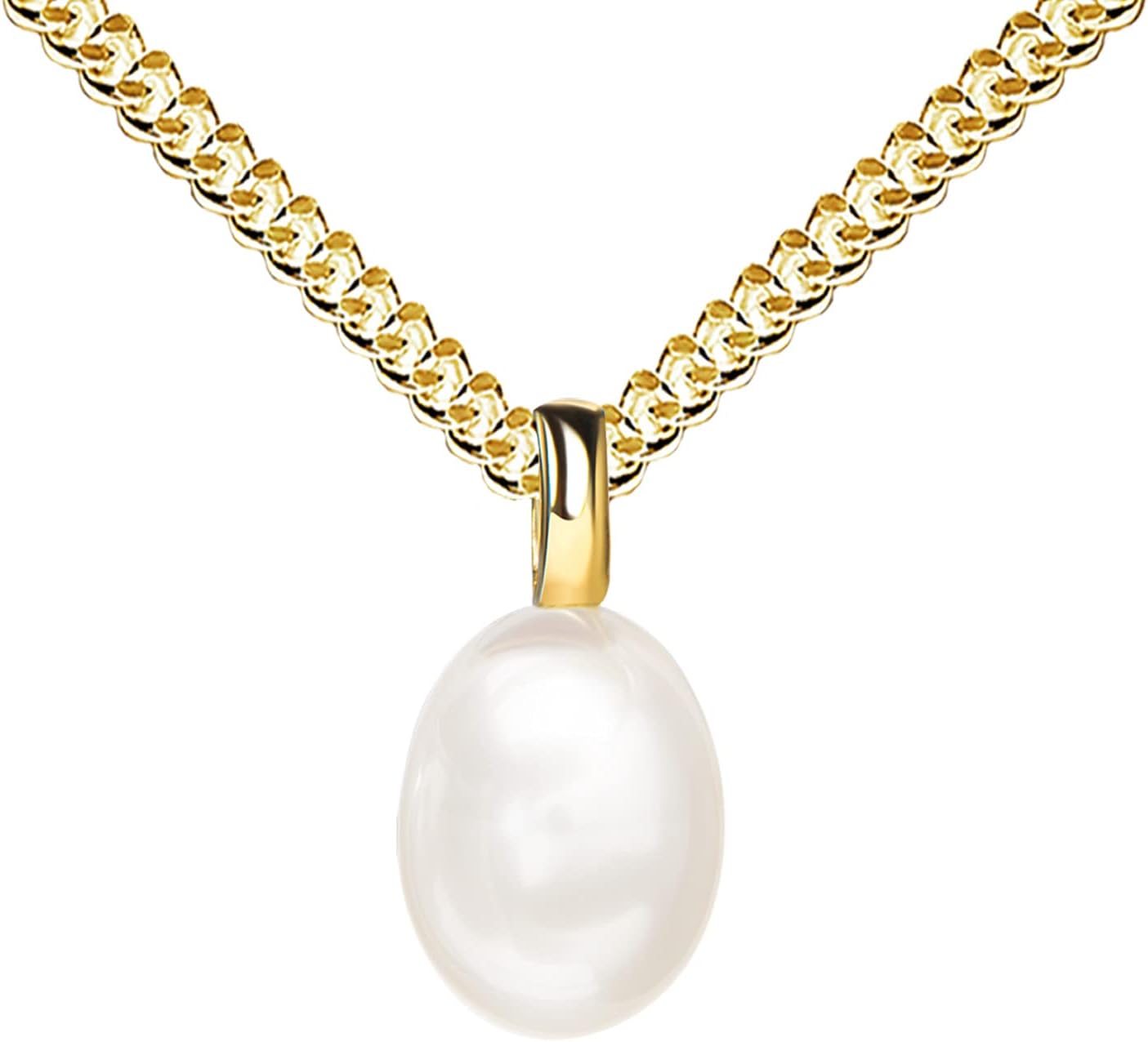 Pearl Pendant Gold 333-8 Carat Freshwater Pearl Women's Jewellery